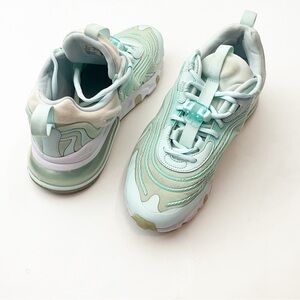 NIKE Air Max 270 React Glacier Blue Lace Up Tennis Shoes Sneakers, Size 9